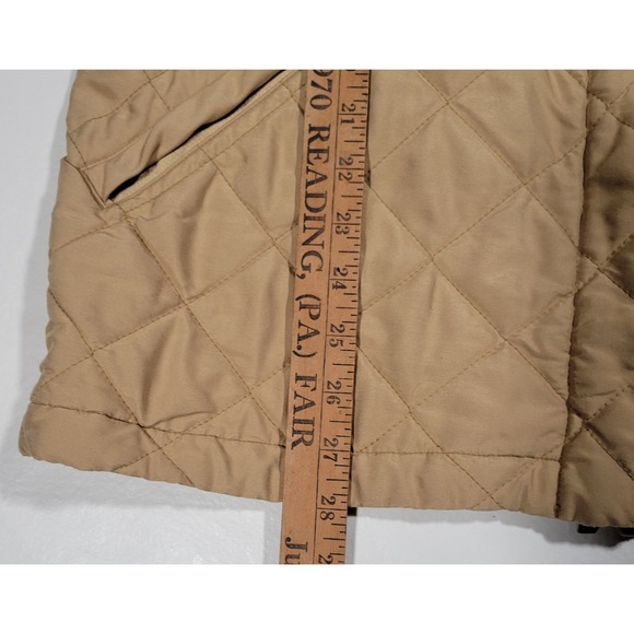 Ralph Lauren Polo Vintage Quilted Jacket Tan Full Zip Golf Men's Medium Read - Picture 6 of 11